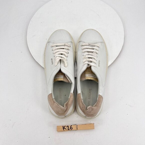 Axel Arigato Women Size 8.5 White Leather Cream Suede Low Lace Up Casual Shoes - Picture 10 of 13